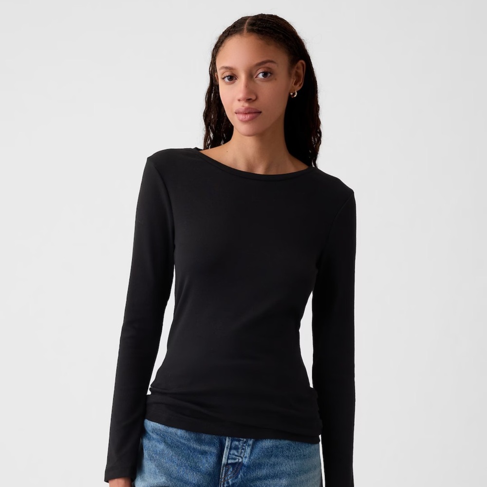 Gap Modern Tee Black Long Sleeve size XLT
